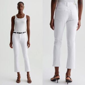 AG jeans Mari crop high rise slim straight‎ women’s size 26 white